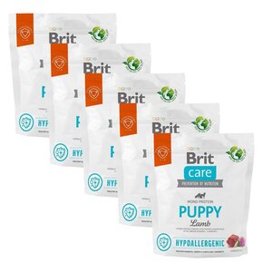 Karma dla psa BRIT Care Hypoallergenic Puppy Jagnięcina z ryżem 5 x 1 kg