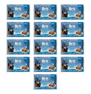 Karma dla kota BRIT Premium Cat Gravy Fillet Dinner Plate Mix Smaków 52 x 85 g