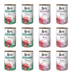 Karma dla psa BRIT Paté & Meat Mix smaków Jeleń, Jagnięcina 12 x 800 g