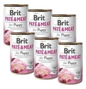 Karma dla psa BRIT Pate & Meat Puppy Kurczak z indykiem 6 x 800 g