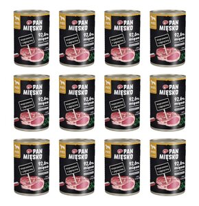 Karma dla psa PAN MIĘSKO Wieprzowina z jagnięciną 12 x 400 g