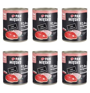 Karma dla psa PAN MIĘSKO Indyk z wołowiną 6 x 800 g