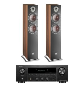 Amplituner DENON DRA-900H Czarny + Kolumny głośnikowe DALI Oberon 7 Ciemny orzech (2 szt.)