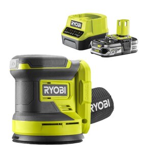 Szlifierka mimośrodowa RYOBI RROS18-0 + Akumulator RYOBI RC18120-125 2.5Ah 18V + Ładowarka