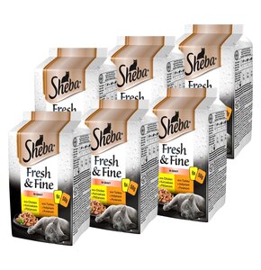 Karma dla kota SHEBA Fresh Fine W Sosie Smaki Drobiowe 36 x 50 g