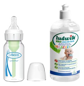 Butelka DR BROWNS Options+ 120 ml + Płyn do mycia butelek i smoczków LUDWIK CG1010102ZEKL0121 475 ml