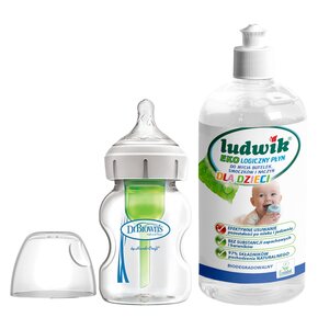 Butelka DR BROWNS Options+ 150 ml + Płyn do mycia butelek i smoczków LUDWIK CG1010102ZEKL0121 475 ml