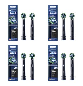 Oryginalna końcówka szczoteczki ORAL-B Pro Cross Action Czarny (8 szt.) (Włókna w kształcie litery X usuwają więcej płytki)