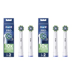 Oryginalna końcówka szczoteczki ORAL-B Pro Cross Action Biały (4 szt.) (Włókna w kształcie litery X usuwają więcej płytki)