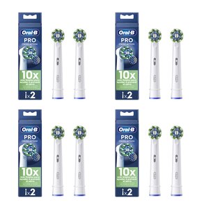 Oryginalna końcówka szczoteczki ORAL-B Pro Cross Action Biały (8 szt.) (Włókna w kształcie litery X usuwają więcej płytki)