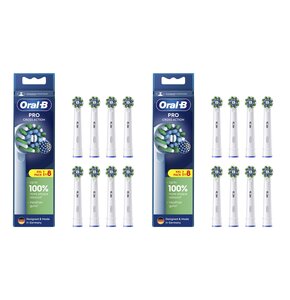 Oryginalna końcówka szczoteczki ORAL-B Pro Cross Action Biały (16 szt.) (Włókna w kształcie litery X usuwają więcej płytki)