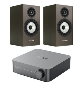 Wzmacniacz WIIM Amp Szary + Kolumny głośnikowe PYLON AUDIO Pearl Monitor Wenge (2 szt.)