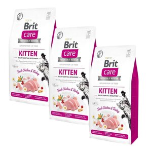 Karma dla kota BRIT Care Grain-Free Kitten Indyk i Kurczak 3 x 2 kg