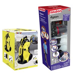 Zabawka myjka ciśnieniowa SMOBY Kärcher 7600360902 + Zabawka odkurzacz CASDON Dyson Cordless Vacuum