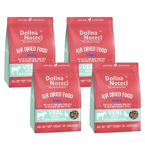 Karma dla psa suszona DOLINA NOTECI Superfood Mini Danie z cielęciny z perliczką 4 x 1 kg