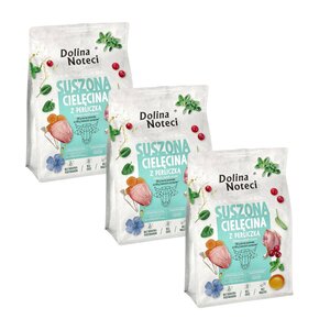Karma dla psa suszona DOLINA NOTECI Premium dla małych ras z cielęciną i perliczką 3 x 3 kg