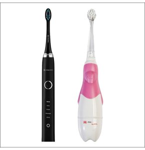 Szczoteczka soniczna MERIDEN Professional Czarny + Szczoteczka soniczna MERIDEN Kiddy Pink