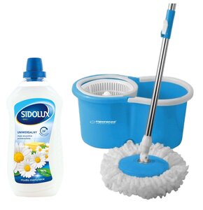 Mop obrotowy ESPERANZA Perfect Clean EHS005 + Płyn do mycia podłóg SIDOLUX Mydło Marsylskie 1000 ml