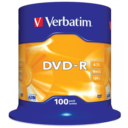 Płyta VERBATIM Matt Silver DVD-R, 4.7 GB, 16x (100 szt.)