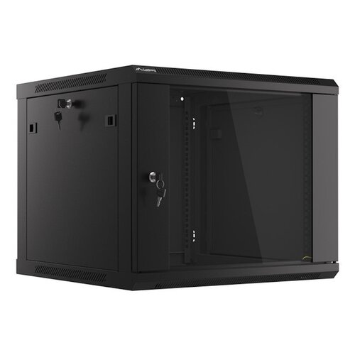 Szafa RACK LANBERG 19" 9U WF01-6609-10B 600 x 600 mm, Wisząca Czarny