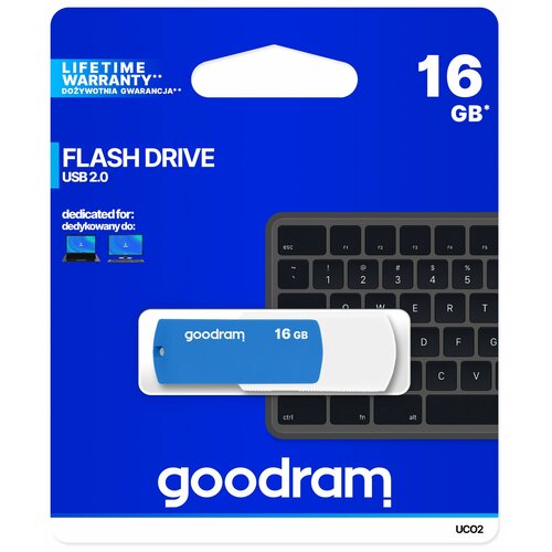 Pendrive GOODRAM UCO2 USB 2.0 16GB Niebiesko-biały