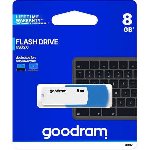 Pendrive GOODRAM UCO2 USB 2.0 8GB Niebiesko-biały