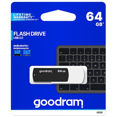 Pendrive GOODRAM UCO2 USB 2.0 64GB Czarno-biały