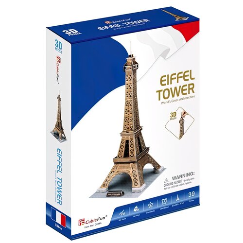 Puzzle 3D CUBIC FUN Budowle Świata Wieża Eiffel C044H (39 elementów)