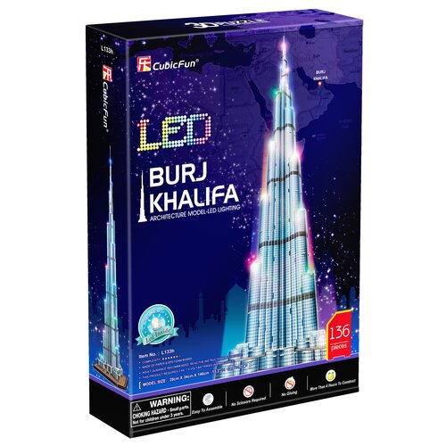 Puzzle 3D CUBIC FUN LED Burj Khalifa L133H (136 elementów)