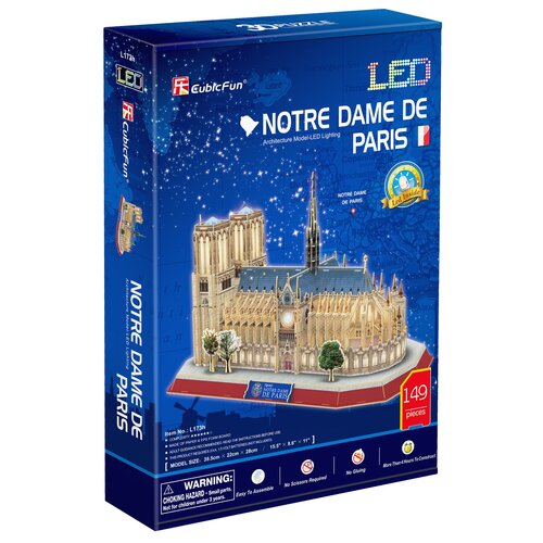 Puzzle 3D CUBIC FUN LED Notre Dame L173H (149 elementów)