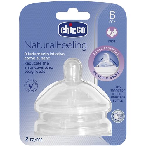 Smoczek CHICCO NaturalFeeling Przezroczysty 6 m+ (2 sztuki)