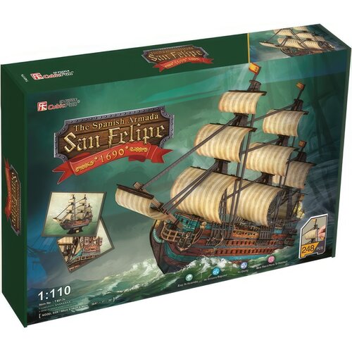 Puzzle 3D CUBIC FUN Statki Żaglowiec San Felipe T4017H (248 elementów)