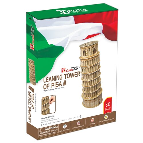 Puzzle 3D CUBIC FUN Budowle Świata Krzywa Wieża w Pizie MC053H (30 elementów)