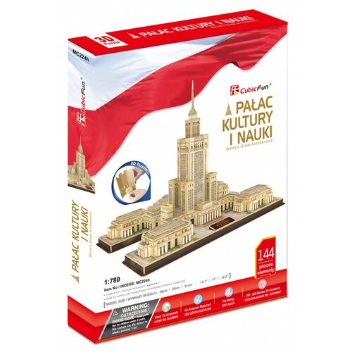 Puzzle 3D CUBIC FUN Budowle Świata Palac Kultury i Nauki MC224H (144 elementów)
