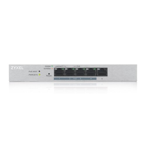 Switch ZYXEL GS1200-5HP v2 Gigabit Ethernet, 5 portów, Funkcja PoE, Zarządzalny