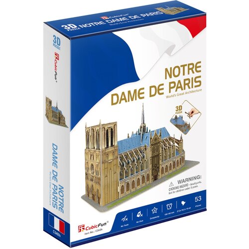 Puzzle 3D CUBICFUN Budowle Świata Katedra Notre Dame C042H (53 elementy)
