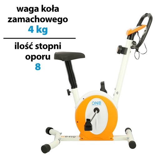 Rower magnetyczny ONE FITNESS M8410 Biało-pomarańczowy