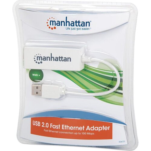 Karta sieciowa MANHATTAN Fast Ethernet USB-A, Zewnętrzna