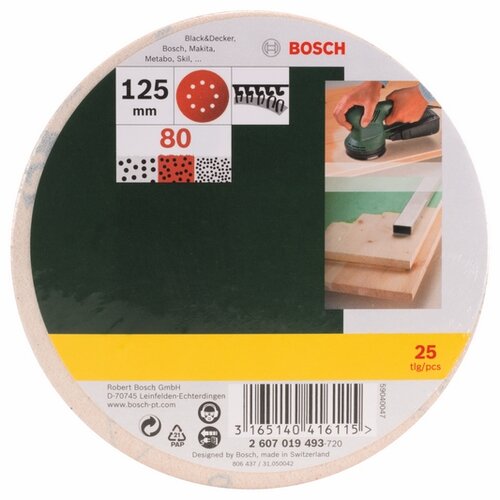 Papier ścierny BOSCH Promoline 125 mm (25 szt.)