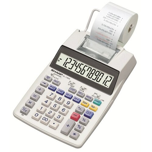 Kalkulator SHARP Printing Box EL1750V Zasilanie bateryjne, 4 pamięci Srebrny