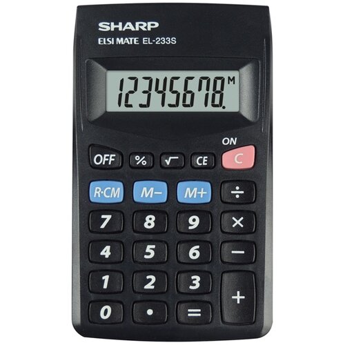 Kalkulator SHARP Handheld Blister SH-EL233SBBK Czarny