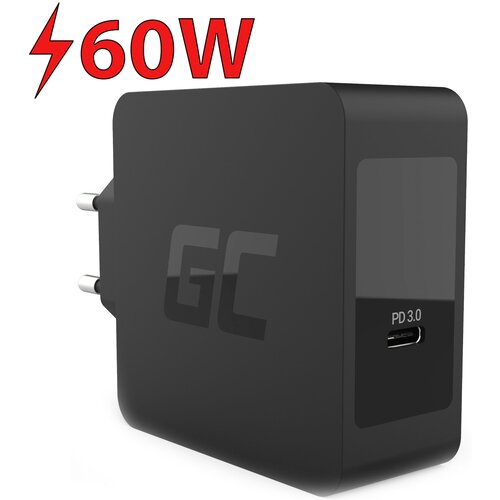 Ładowarka sieciowa GREEN CELL USB-C 60W Czarny