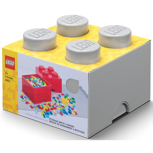 Pojemnik na LEGO klocek Brick 4 Szary 40031740
