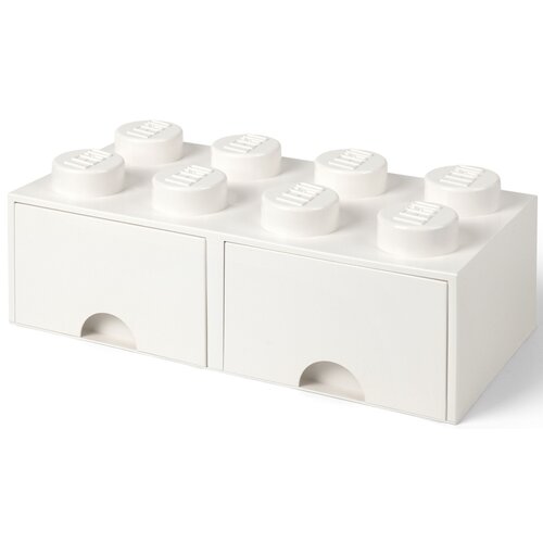 Pojemnik na LEGO z szufladkami Brick 8 Biały 40061735