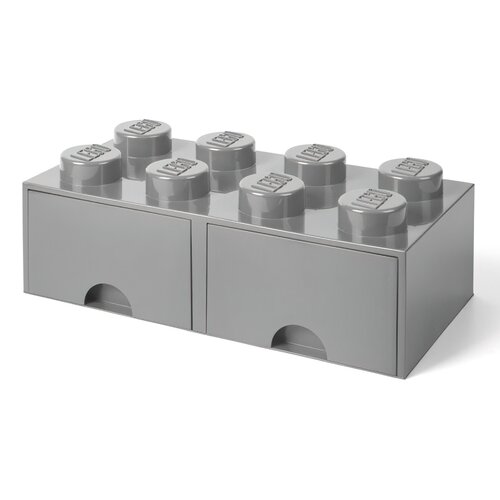 Pojemnik na LEGO z szufladkami Brick 8 Szary 40061740