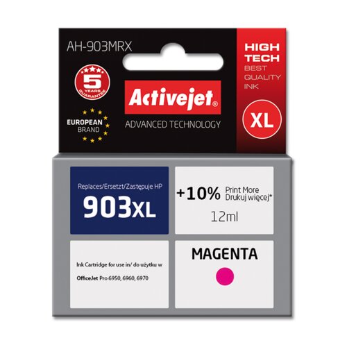 Tusz ACTIVEJET do HP 903 XL T6M07AE Purpurowy 12 ml AH-903MRX