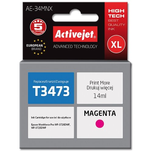 Tusz ACTIVEJET do Epson 34 XL T3473 Purpurowy 14 ml AE-34MNX