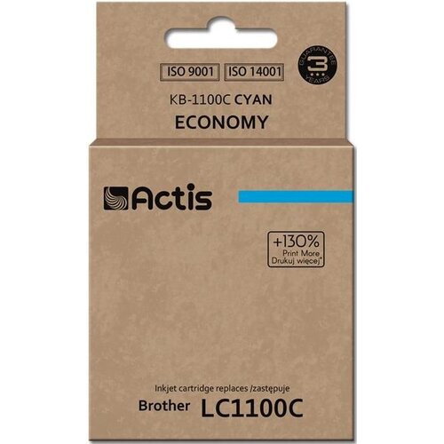 Tusz ACTIS do Brother LC980 / LC1100HY / LC65HY Błękitny 12 ml KB-1100C