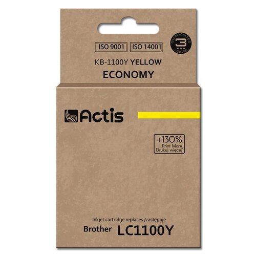 Tusz ACTIS do Brother LC-1100Y / LC-980Y Żółty 19 ml KB-1100Y