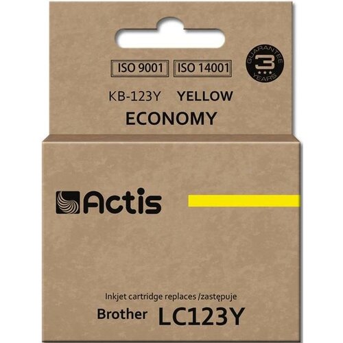 Tusz ACTIS do Brother LC-123Y / LC-121Y Żółty 10 ml KB-123Y
